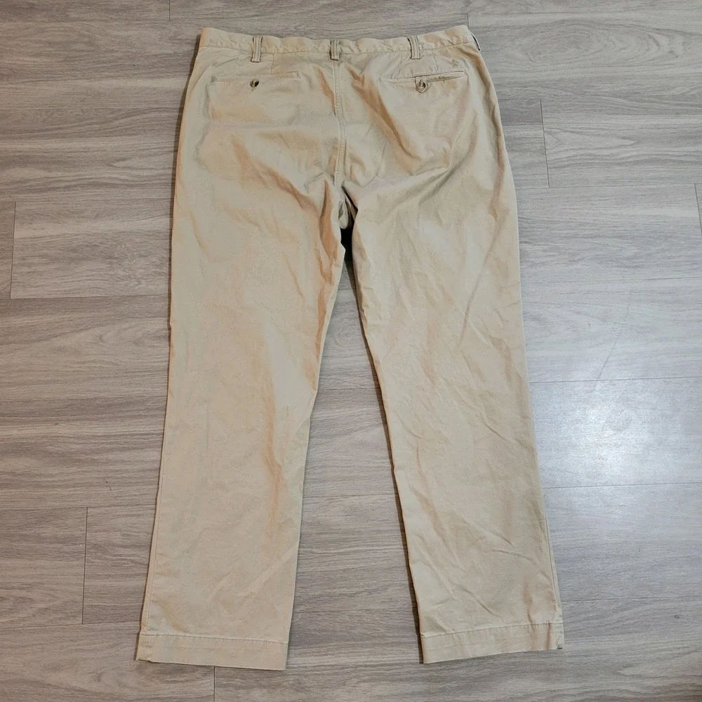 POLO RALPH LAUREN BEDFORD CHINO PANTS MENS 40X31.5 KHAKI TAN FLAT FRONT COTTON